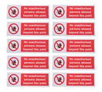 PRETYZOOM Pegatinas de Advertencia Seguridad 10 Unidades 100x300 Mm Señal de No Entrada para Áreas Privadas, Etiquetas Resistentes Decoloración para Puertas, Almacenes y Espacios