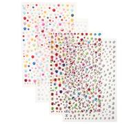 PRETYZOOM Pegatinas Faciales de Gemas Acrílicas Impermeables, 4 Piezas con Perlas y Gemas de Imitación Ab, Autoadhesivas para Maquillaje, Tatuajes Temporales y Decoración Corporal