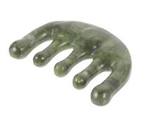PRETYZOOM Peine de Jade Mini para Masaje de Cabello y Cabelludo Ligero y Suave para Mujeres y Hombres Herramienta Gua Sha para Desenredar y Aliviar Presión Color Verde Profundo