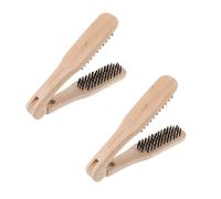 PRETYZOOM Peine para Planchar el Pelo en Forma de V de Madera 2 Piezas para Alisar y Peinar Cabello en Casa o Salón de Belleza