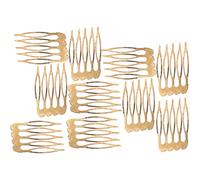PRETYZOOM Peines Laterales Dorados para Cabello Fino Mujer, Set 10 Piezas Mini Peinetas Francesas 5 Dientes, Accesorios para Novia y Tocados de Boda, Ideales para Manualidades y Uso Diario