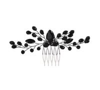 PRETYZOOM Peineta Lateral para Novia Cristales Negros Accesorio de Aleación de Zinc y Circonita Adorno Elegante para Damas de Honor y Niñas Adecuado para Bodas y Fiestas Formales