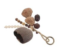 PRETYZOOM Percusión de Mano Africana Shaker Natural con Cáscara de Nuez Sonajero Rítmico Artesanal para y Clases de Yoga Instrumento de Campana de Mano Orgánico