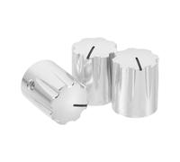 PRETYZOOM Perillas de Aluminio para Potenciómetro de 6 Mm, 3 Piezas, Control de Volumen y Tono para Guitarra Eléctrica, Amplificadores, Perillas Metálicas Plateadas, Repuestos