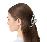 PRETYZOOM Pinza Metálica Cabello Diseño de Perlas y Notas Musicales Accesorio Antideslizante para Cabello Grueso Adecuado para Peinados Formales y Casuales
