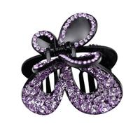 PRETYZOOM Pinza Pelo Acrílica Gemas de Imitación, Clip de Mandíbula Mediano Color Violeta Diseño de Alas, Accesorio Ligero para Cabello Grueso y Fino, Tocado para Fiestas y Uso Diario