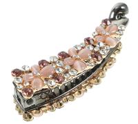 PRETYZOOM Pinza Pelo Tipo Banana para Mujer Aleación y Gemas de Imitación, Diseño de Lazo Piedra Ojo de Gato, Color Morado, Accesorio para Cabello Grueso y Largo Adecuado para Fiestas y Uso