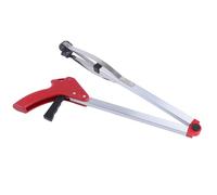 PRETYZOOM Pinza Plegable para Basura de Jardín Mango Rojo, Abrazadera de Aluminio Duradera para Recogida de Hojas y Residuos, Herramienta Sanitaria Práctica para Limpieza al Aire Libre