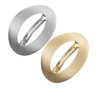 PRETYZOOM Pinzas Cabello Metálicas Resorte 2 Piezas Tamaño Medio Clips Para Mujer Pelo Grueso Para Coletas y Uso Diario En Estilo Dorado y Plateado