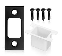 PRETYZOOM Placa de Cerrojo de Seguridad Negra para Puertas Metálicas Acero Inoxidable, Fácil Instalación y Refuerzo para Hogares y Oficinas
