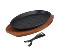 PRETYZOOM Plancha de Hierro para Filete Sartén Teppanyaki con Base de Superficie Antiadherente para Carne Verduras y Mariscos para Barbacoa Interior Occidental