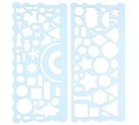 PRETYZOOM Plantillas Geométricas para Dibujo Técnico 2 Piezas Tamaño Pequeño Plástico Azul Herramienta De Dibujo para Estudiantes y Educación Artística