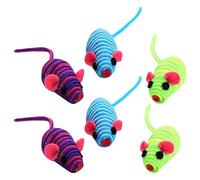 PRETYZOOM Ratones de Cuerda Elástica 6 Juguetes Interactivos para Gatos Diseño Llamativo y Material de Cuerda Elástica para Jugar Gatitos Color Aleatorio