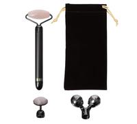 PRETYZOOM Rodillo Facial de Jade Natural Eléctrico Kit de Masajeador Facial Piedra de Cuarzo Rosa Herramienta Antienvejecimiento para Estimular Circulación y Reducir Líneas Finas Adecuado