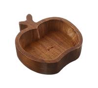 PRETYZOOM Rustic Apple Wood Snack Tray Bowl For Fruits Nuts Desserts Multipurpose Serving Platter For Kitchen And Party Use