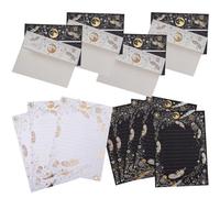PRETYZOOM Sobres de Papel Negro Estampado en Caliente y Papel de Carta B6 para Estudiantes y Regalos 8 Sobres de Estilo Occidental y Japonés