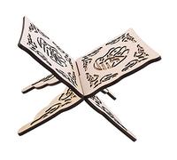 PRETYZOOM Soporte de madera para libros de Corán, vintage, blanco, 29 x 21 x 18 cm, decoración musulmana islámica Ramadán, decoración Eid Mubarak Oración libro soporte soporte