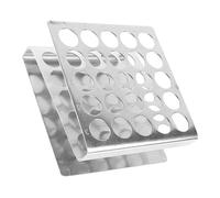 PRETYZOOM Soporte de Tubos de Ensayo en Forma de Z de Acero Inoxidable Gradilla de Laboratorio 25 Orificios de 17 MM Altura Ajustable para Almacenamiento Seguro y Compacto