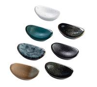 PRETYZOOM Soporte para Palillos Chinos de cerámica Estilo japonés, Banco Ovalado para Cubiertos, Palillos, Tenedores, cucharas, Bandeja, Restaurante, Comedor, Color Aleatorio 7 Unidades