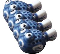 PRETYZOOM Soporte para Palillos de cerámica japonés, 4 Piezas, diseño de pez Globo, Organizador de Cubiertos para Mesa, Evita Que la vajilla se ensucie Color Aleatorio