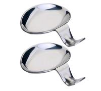 PRETYZOOM Soporte para Palillos y Cucharas Accesorio Decorativo 2 Piezas de Acero Inoxidable Plata con Diseño Multifuncional y Plato para Salsa Adecuado para Utensilios de Cocina