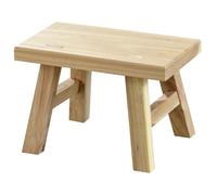 PRETYZOOM Taburete de Madera para Pequeño de 19 Cm de Alto, Diseño Rectangular en Madera Maciza Acabado en Barniz, Antideslizante y Seguro para Baño, Cocina y Dormitorio, Adecuado