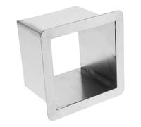 PRETYZOOM Tapa de bote de basura rectangular de acero inoxidable plateado con ojal cuadrado para encimera y tapa de lata de reciclaje