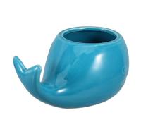 PRETYZOOM Taza de café de cerámica 3D Whale Tiki Cup Hawaiian Luau Party Cocktail Glasses Cute Animal Exotic Juice Wine Cup for Bar Kitchen Holiday Ornament Sky-blue 450ml