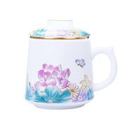 PRETYZOOM Taza de Cerámica con Tapa y Filtro para Té, Fácil de Limpiar, Multiusos Adecuado para Oficina y Hogar, Taza para Infusiones de 1 Set