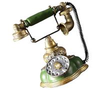 PRETYZOOM Teléfono De Disco Vintage De Resina Verde, Modelo Decorativo Rotatorio, Accesorio Para Decoración Del Hogar, Soporte Para Salón y Dormitorio, Figura Para Mesa Única