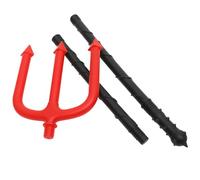 PRETYZOOM Tenedor de Demonio Rojo de Plástico Ligero sin Rebabas para Cosplay y Accesorios de Halloween en Fiestas y Disfraces