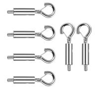 PRETYZOOM Tensor de Cable de Acero Gancho y Ojo 6 Piezas, Herrajes para Cables de Acero, Tensor de Cuerda Mecanismo de Bloqueo de Bolas, Accesorios para Suspensión y Tensión en Exteriores E