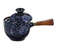 PRETYZOOM Tetera De Cerámica Con Mango Lateral De Madera Tetera De Porcelana Con Rotación De 360 Grados Dispensador De Té De Kung Fu Tetera China Tetera Japonesa Para Té De Flores De