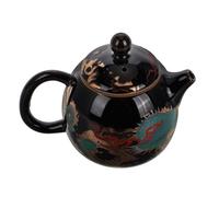 PRETYZOOM Tetera de Cerámica Esmaltada Retro Negra Diseño de Dragón, Pequeña y Portátil, para Preparación de Té al Aire Libre y Vajilla de Viaje, Jarra de Té China Funcional para Camping