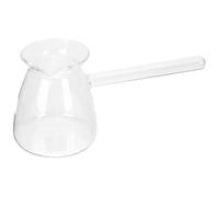 PRETYZOOM Tetera de Vidrio Transparente Resistente al Calor para Café Turco Asa Lateral, Capacidad para Leche, Soporte de 30℃ a 100℃ Adecuado para Cocina
