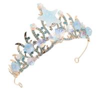 PRETYZOOM Tiaras de Novia Brillantes Tiara de Princesa Sirena Conchas Marinas Accesorios para Fiesta de Cosplay Tocados de Boda para Cumpleaños Tiara de Princesa para Fiestas