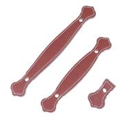 PRETYZOOM Tiradores de Cuero para Muebles 3 Piezas, Asas de Equipaje Elegantes y Funcionales para Cajones y Armarios, Material Cuero y Aleación de Zinc
