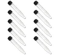 PRETYZOOM Tubo de Centrífuga Tapón de Rosca de 15 Ml, Fondo Cónico y Tapa Elástica para Laboratorio de Bioquímica y Biología Molecular, 10 Unidades para Almacenamiento Seguro de Muestras