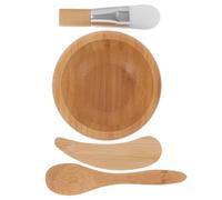 PRETYZOOM Utensilios para Mascarillas Faciales con Cuenco de Madera Pincel Espátula y Cuchara Herramienta Ligera y Práctica para DIY Cuidado Facial Kit Completo para Niñas y Adultos