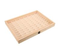 PRETYZOOM Vitrina para Minerales, Caja de Colección de Rocas y Minerales, Madera Beige con Compartimentos y Ventana Transparente, Portátil, para Coleccionistas, Oficinas y Grupos de Estudio