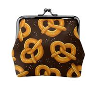 Pretzel de Dibujos Animados,Monedero de Piel sintética, Carteras pequeñas, Monedero con Cierre de Broche