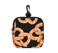 Pretzel Fresco,Bolsa de Almacenamiento Cuadrada con Cremallera, Monedero de Neopreno, Carteras pequeñas, Monedero pequeño, Monedero