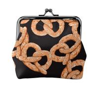 Pretzel Fresco,Monedero de Piel sintética, Carteras pequeñas, Monedero con Cierre de Broche