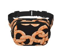 Pretzel Fresco,Riñonera Cuadrada de Doble Capa, Bolso de Viaje, Bolso Informal para el Pecho.