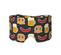 Pretzel y cerveza,Máscara para ojos con bloqueo de luz y protección ocular completa para dormir, orejeras y ojos.