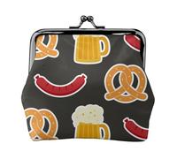 Pretzel y Cerveza,Monedero de Piel sintética, Carteras pequeñas, Monedero con Cierre de Broche