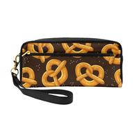 Pretzels de Dibujos Animados, Bolsa de Maquillaje Bolsa de cosméticos Bolsa de Aseo de Viaje portátil Estuche de Cuero para Mujeres y niñas