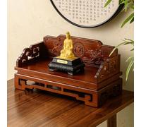 PreuepltrMa Altar Artesanal con Esculturas de Qilin, Trono de Meditación de Madera Premium, Soporte Tradicional Chino para Estatuas Divinas(15.75in)