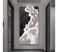 PreuepltrMa Arte de Pared 3D con LED y Mando a Distancia, Escultura de Pared Vertical Nueve Peces Texturizada Gran Decoración de Pared Sobredimensionada para Recibidor(A,60 * 120cm/23.62"*47.24"in)