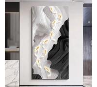 PreuepltrMa Arte de Pared 3D con LED y Mando a Distancia, Escultura de Pared Vertical Nueve Peces Texturizada Gran Decoración de Pared Sobredimensionada para Recibidor(E,40 * 80cm/15.75"*31.5"in)